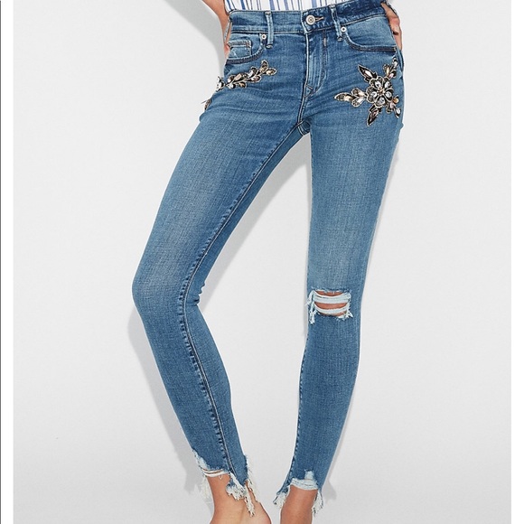 Jeans | Express Mid Rise Embellished 